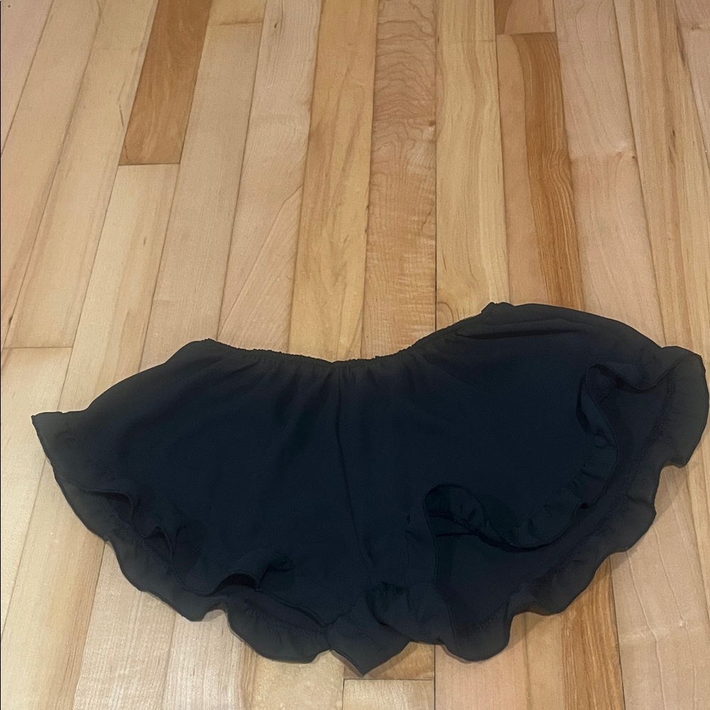 Brandy Melville Black Ruffled Mini Shorts